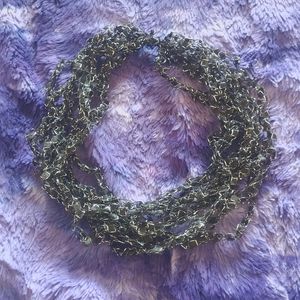 Stretchy metallic crochet necklace